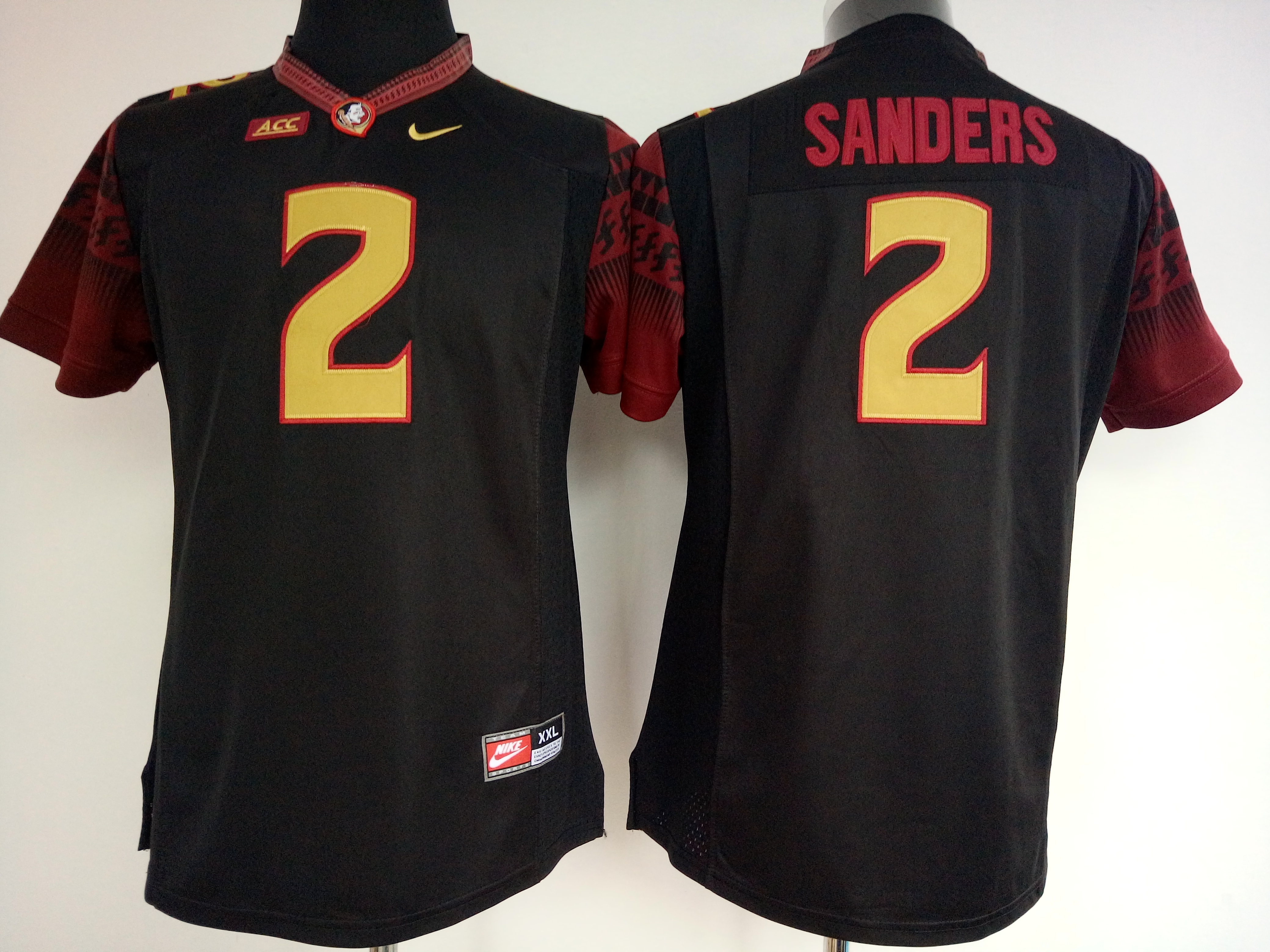 NCAA Womens Florida State Seminoles Black 2 Sanders jerseys